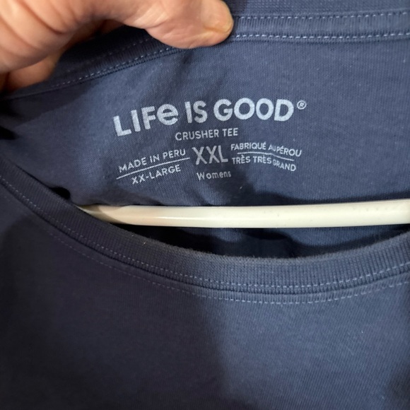 HC664 WOMEN'S SIZE XXL  LIFE IS GOOD TEE NWT Blue Long Sleeve - Picture 4 of 6